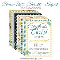 Posters to print out and apply to a canvas or to frame.
Go to http://mormonmomplanner.blogspot.com/2014/01/come-unto-christ-and-dots.html  for a tutuorial