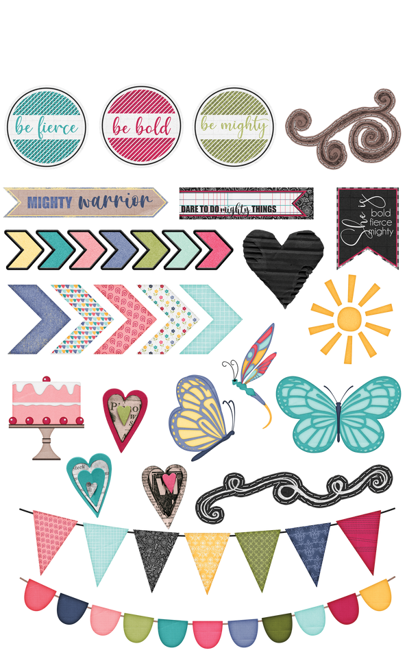 Be Bold, Be Fierce, Be Might Stickers - Set of 4