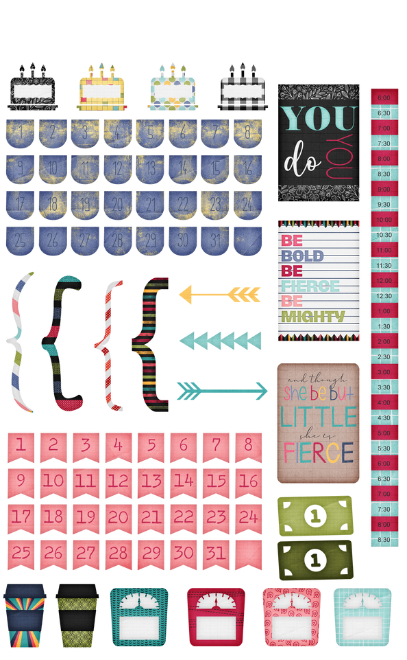Be Bold, Be Fierce, Be Might Stickers - Set of 4